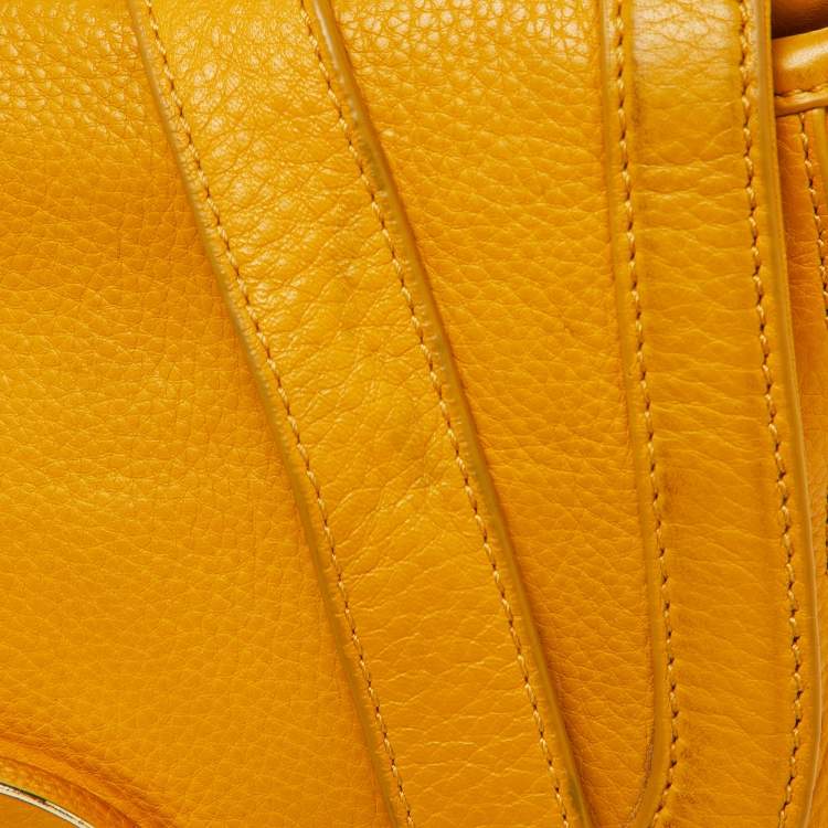 Pre Owned Tory Burch Mustard Leather Amanda Shoulder Bag