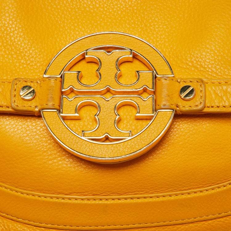Pre Owned Tory Burch Mustard Leather Amanda Shoulder Bag