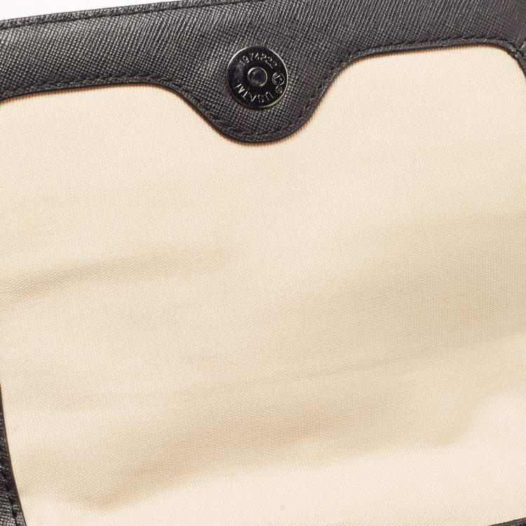 Pre Owned Tory Burch Black Leather Robinson Flap Crossbody Bag