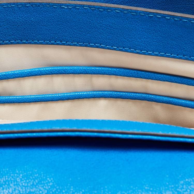 Pre Owned Tory Burch Blue Leather Fleming Shoulder Bag