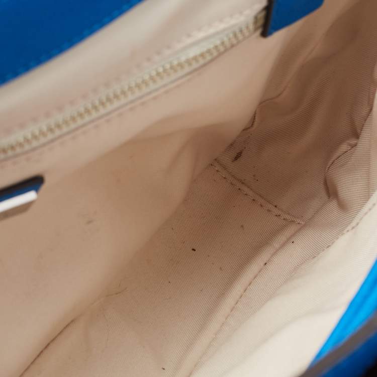 Pre Owned Tory Burch Blue Leather Fleming Shoulder Bag