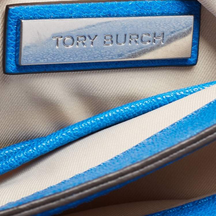 Pre Owned Tory Burch Blue Leather Fleming Shoulder Bag