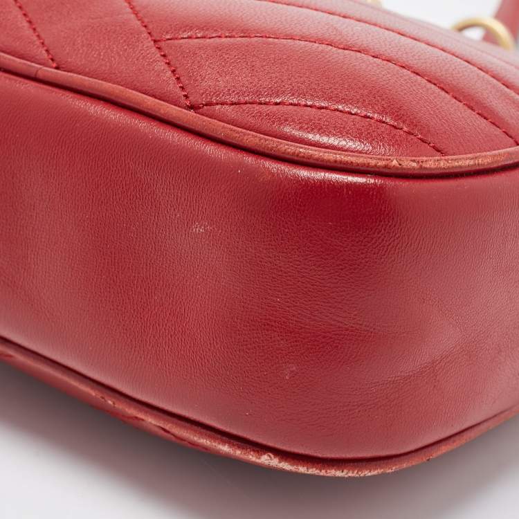 Pre Owned Tory Burch Red Leather Kira Camera Crossbody Bag