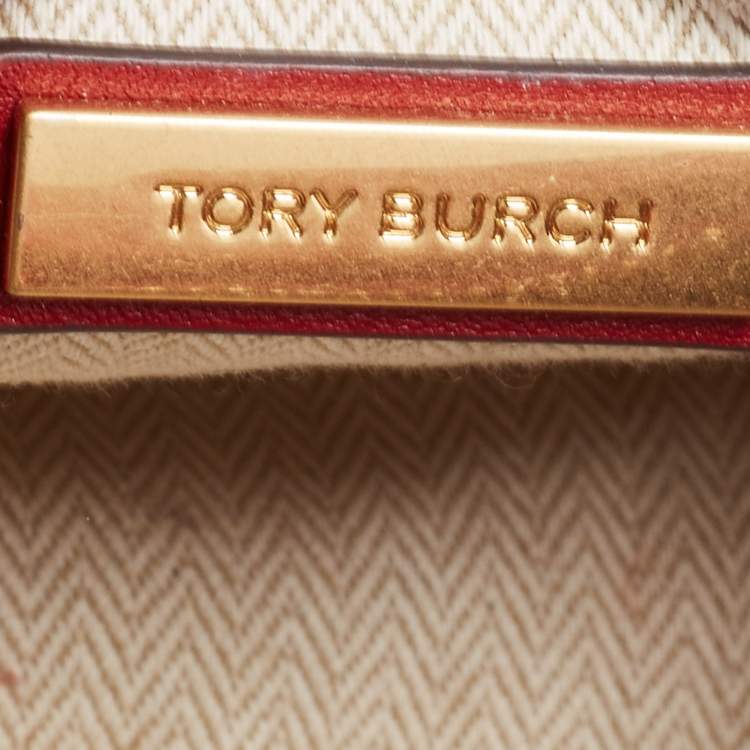 Pre Owned Tory Burch Red Leather Kira Camera Crossbody Bag