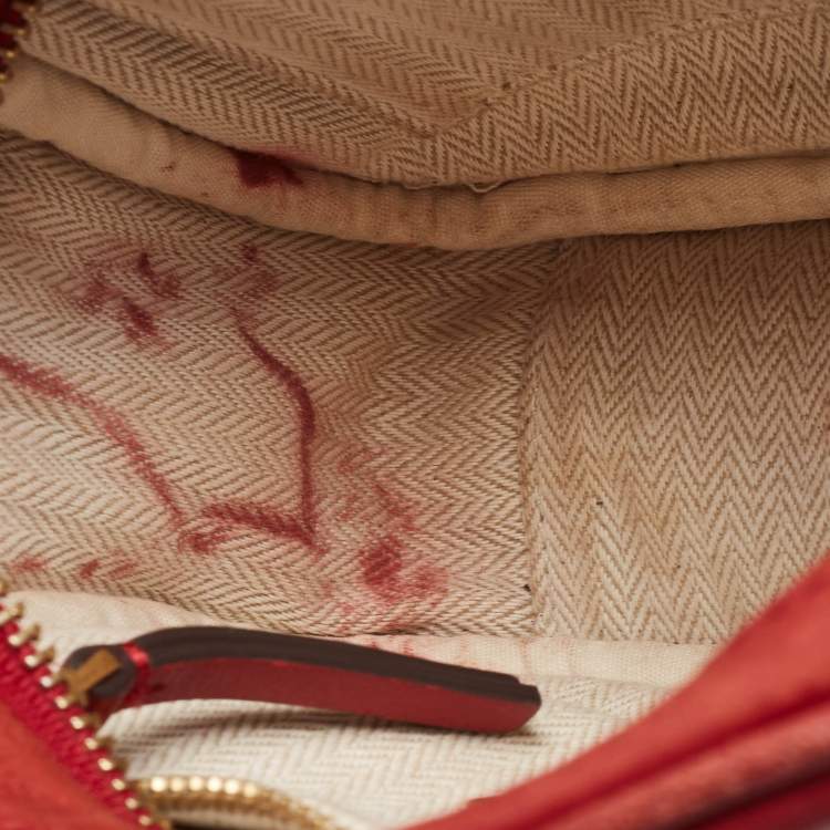 Pre Owned Tory Burch Red Leather Kira Camera Crossbody Bag