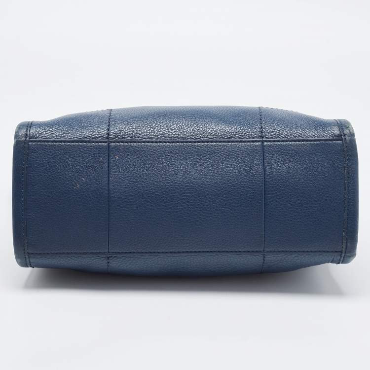 Pre Owned Tory Burch Blue Leather McGraw Slouchy Tote