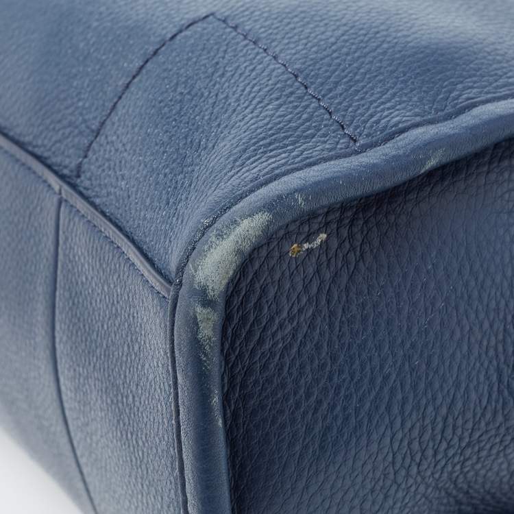 Pre Owned Tory Burch Blue Leather McGraw Slouchy Tote