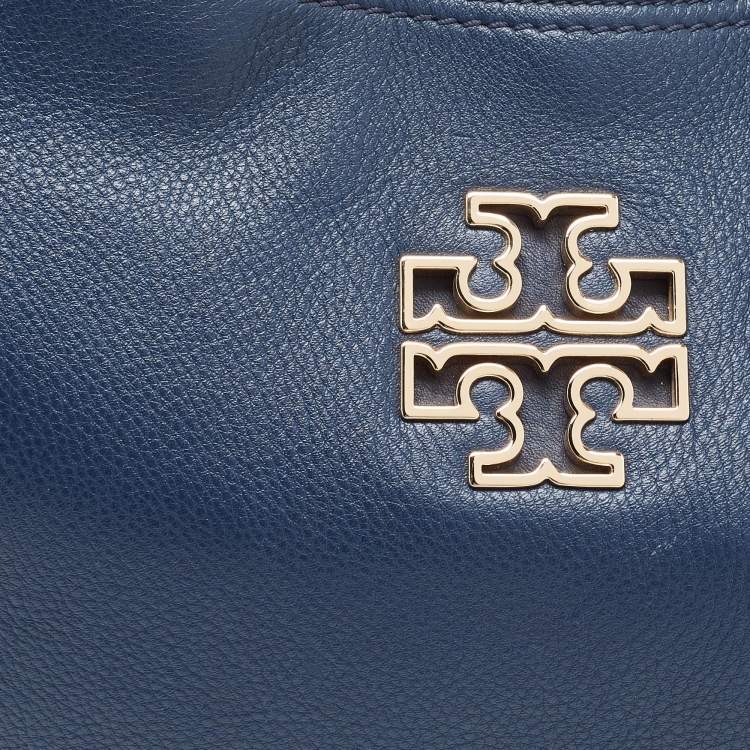 Pre Owned Tory Burch Blue Leather McGraw Slouchy Tote