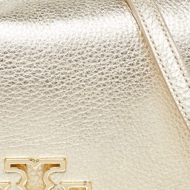 Pre Owned Tory Burch Gold Leather Britten Crossbody Bag