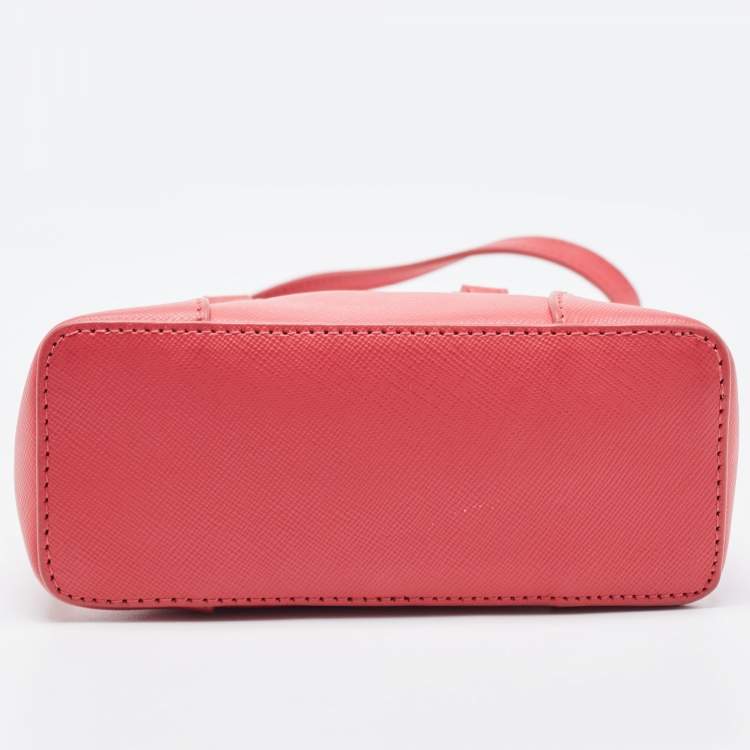 Pre Owned Tory Burch Pink Leather Micro Robinson Satchel