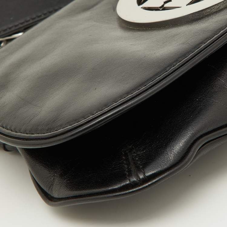 Pre Owned Tory Burch Black Leather Reva Crossbody Bag