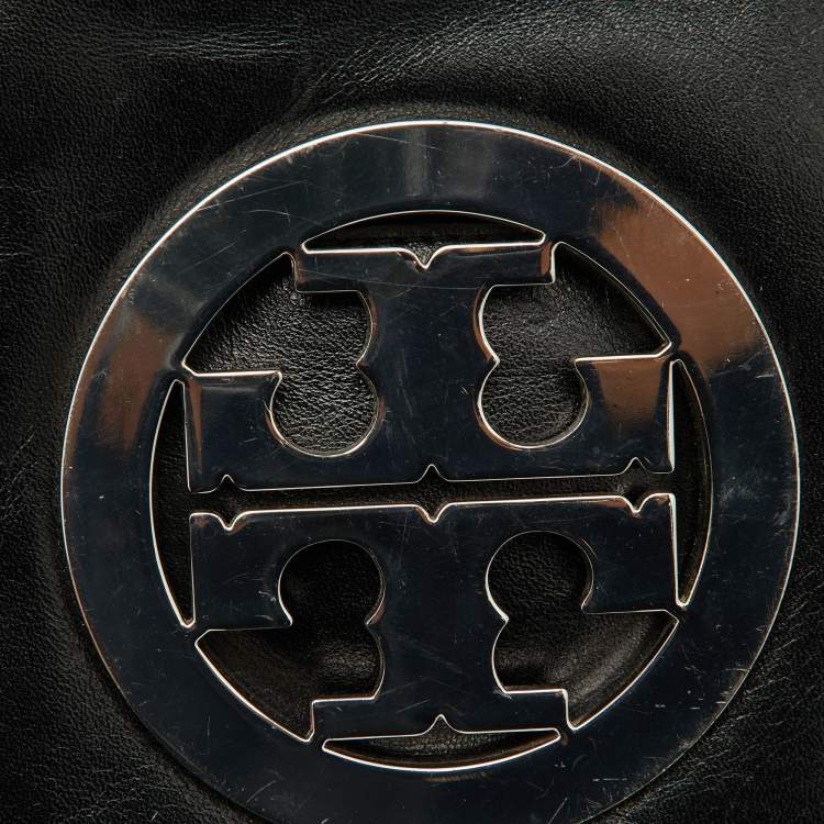 Pre Owned Tory Burch Black Leather Reva Crossbody Bag