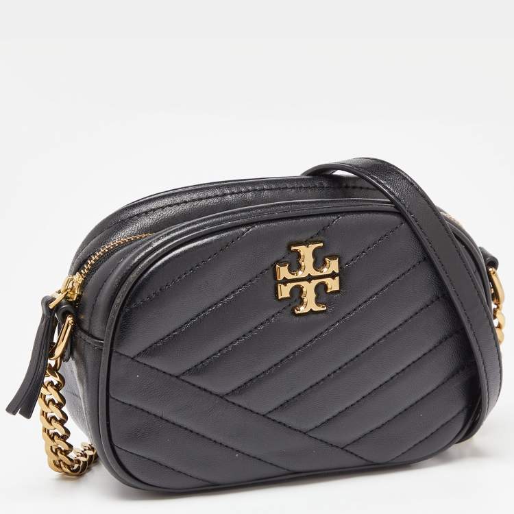 Pre Owned Tory Burch Black Leather Kira Camera Crossbody Bag