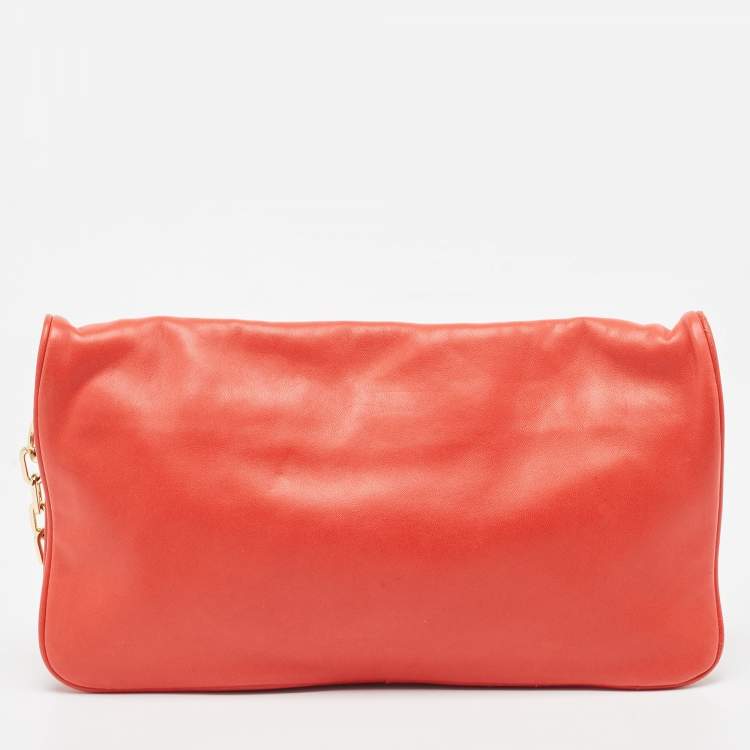 Pre Owned Tory Burch Red Studded Leather Crossbody Bag