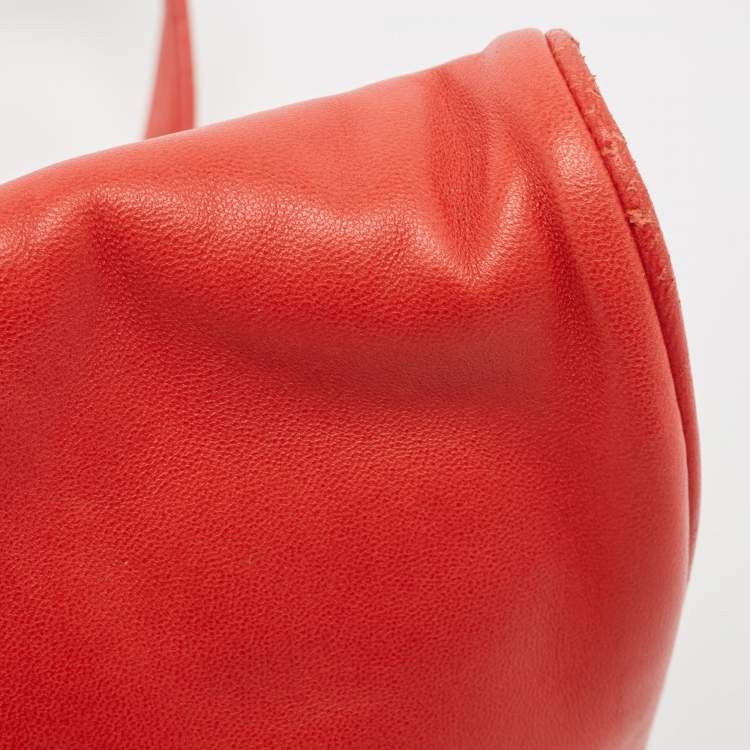 Pre Owned Tory Burch Red Studded Leather Crossbody Bag