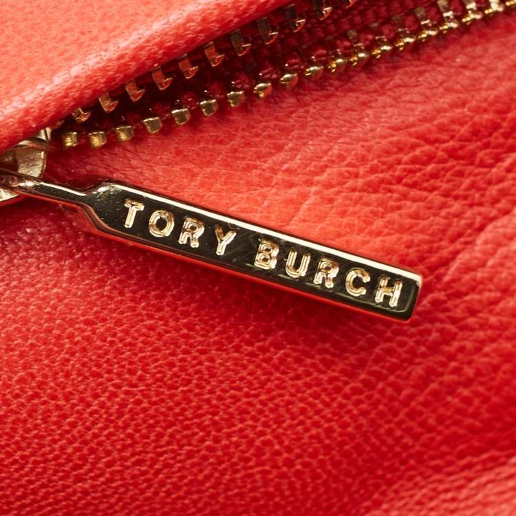 Pre Owned Tory Burch Red Studded Leather Crossbody Bag