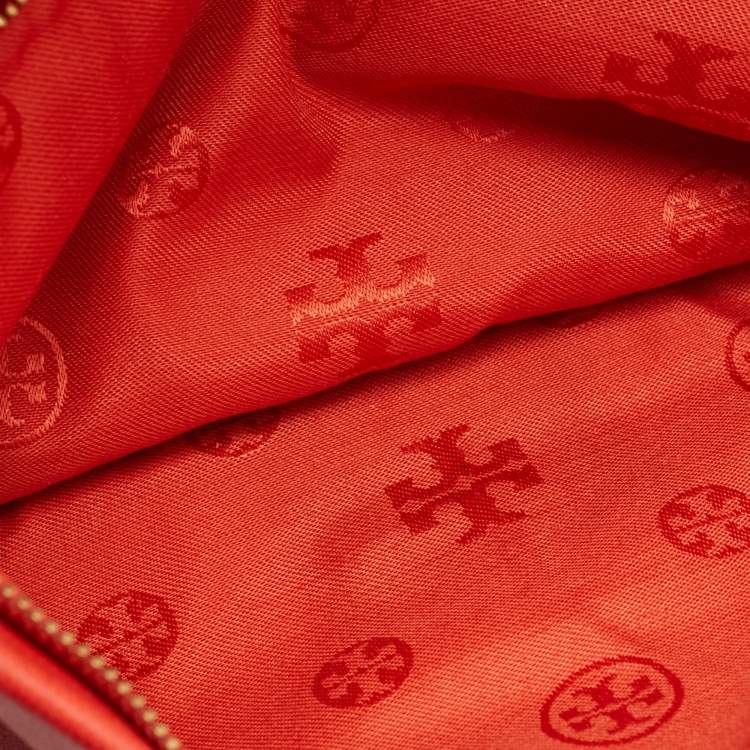 Pre Owned Tory Burch Red Studded Leather Crossbody Bag