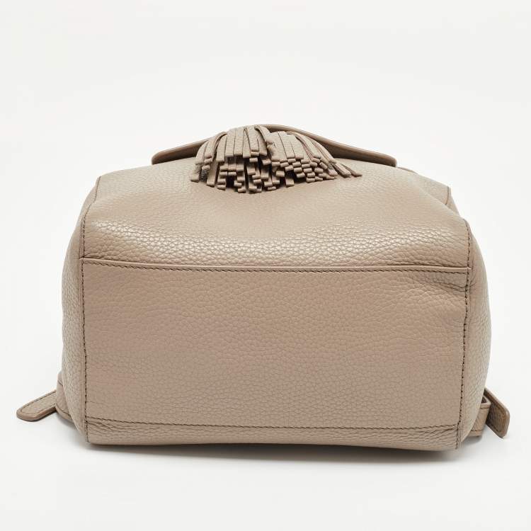 Pre Owned  Tory Burch Grey Leather Tassel Backpack