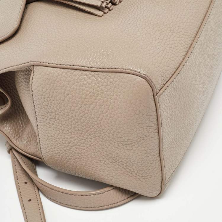 Pre Owned  Tory Burch Grey Leather Tassel Backpack