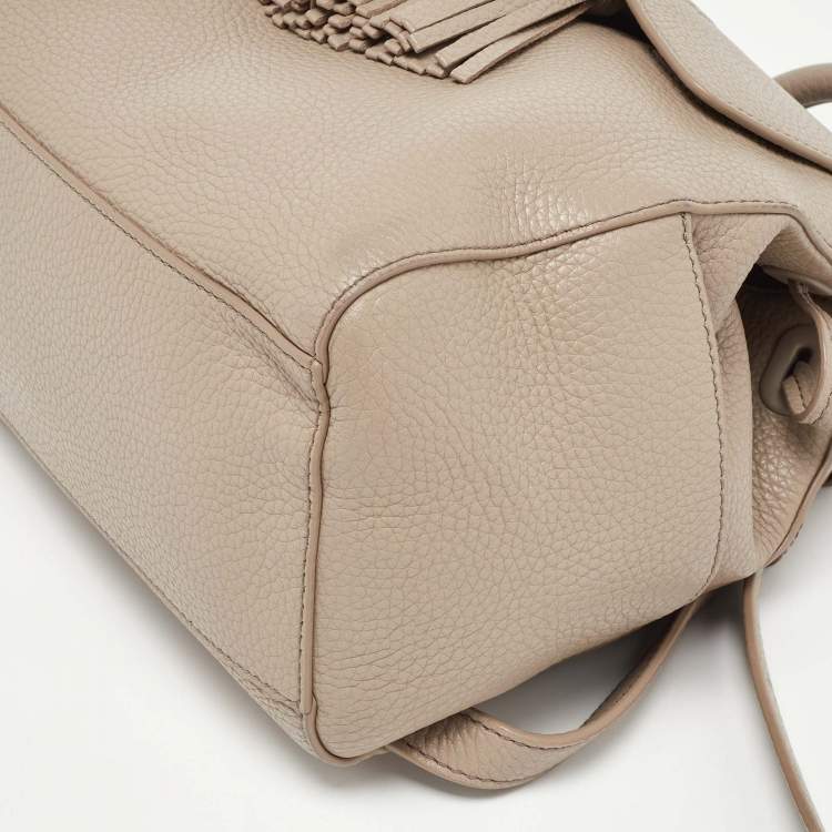 Pre Owned  Tory Burch Grey Leather Tassel Backpack