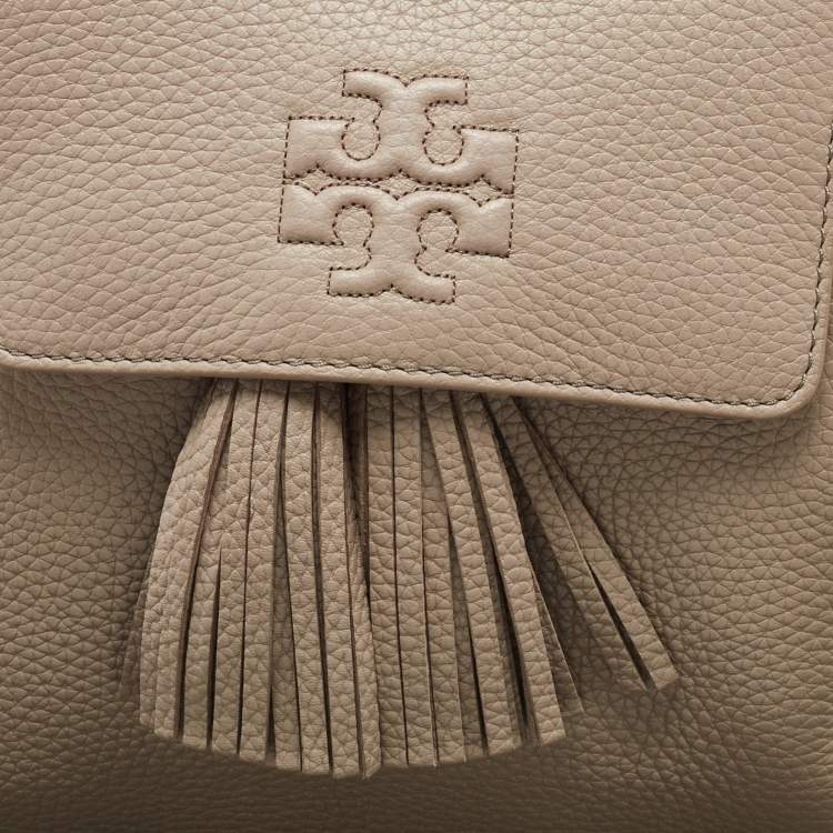 Pre Owned  Tory Burch Grey Leather Tassel Backpack