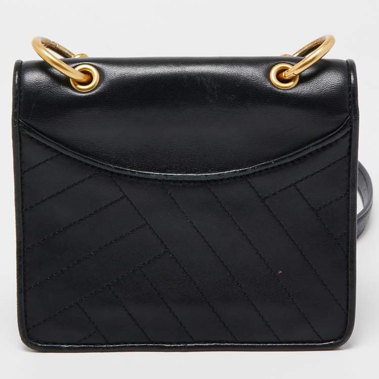 Pre Owned Tory Burch Black Leather Mini Alexa Crossbody Bag