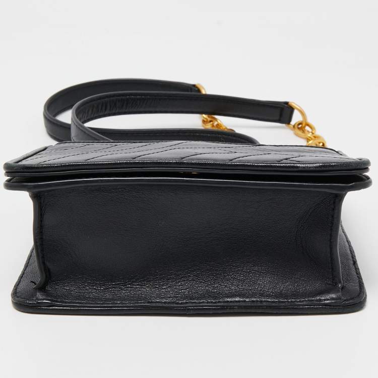 Pre Owned Tory Burch Black Leather Mini Alexa Crossbody Bag