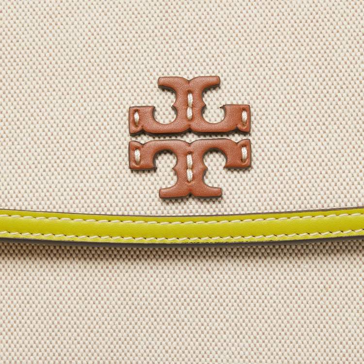 Pre Owned Tory Burch Multicolor Canvas and Leather Britten Shoulder Bag