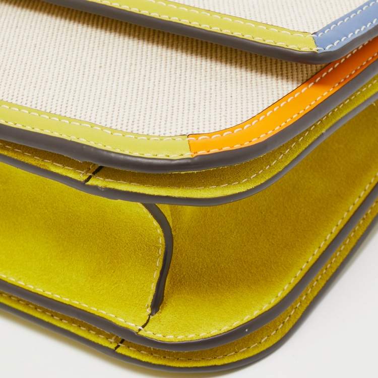 Pre Owned Tory Burch Multicolor Canvas and Leather Britten Shoulder Bag