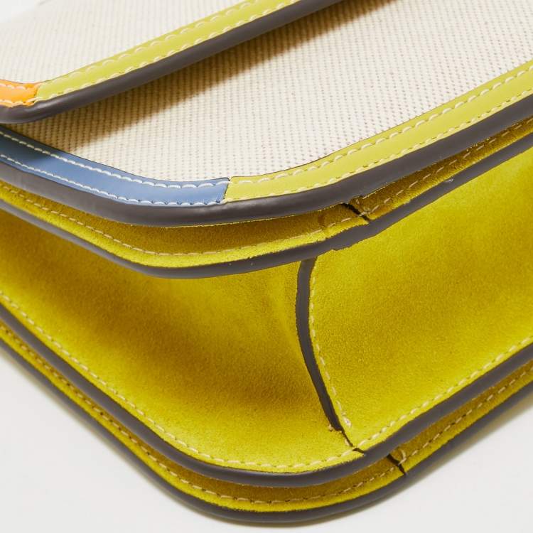 Pre Owned Tory Burch Multicolor Canvas and Leather Britten Shoulder Bag