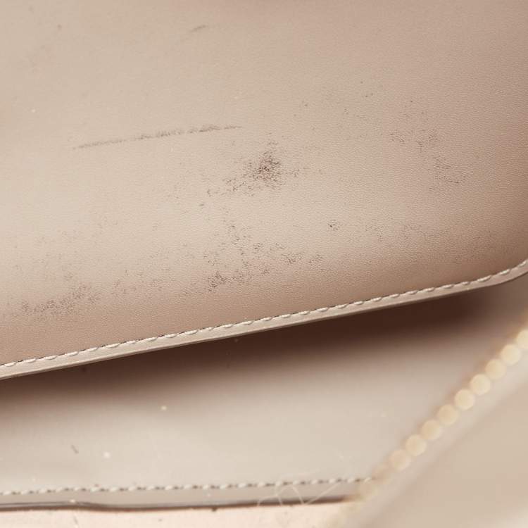 Pre Owned Tory Burch Grey Coated Canvas and Leather Gemini Link Zip Tote