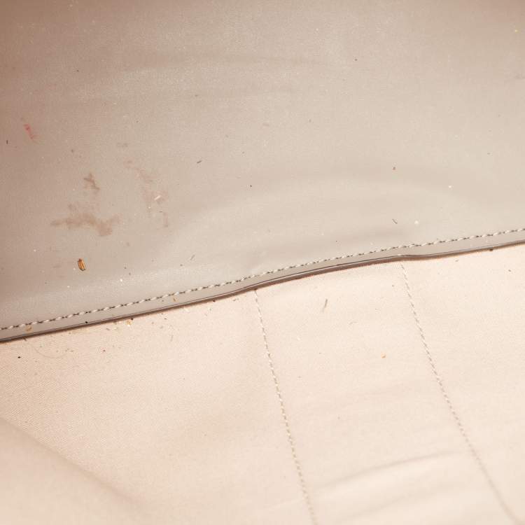 Pre Owned Tory Burch Grey Coated Canvas and Leather Gemini Link Zip Tote