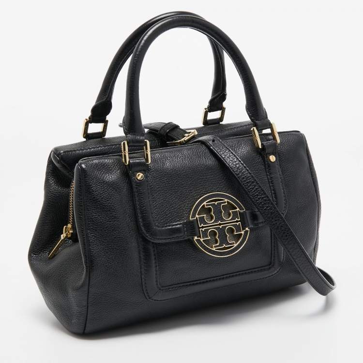 Pre Owned Tory Burch Black Leather Amanda Tote