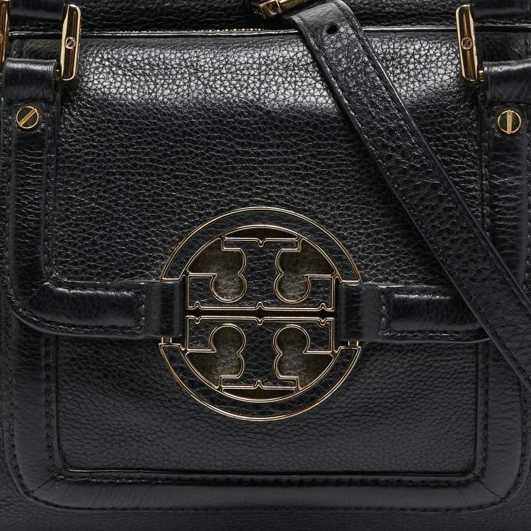 Pre Owned Tory Burch Black Leather Amanda Tote