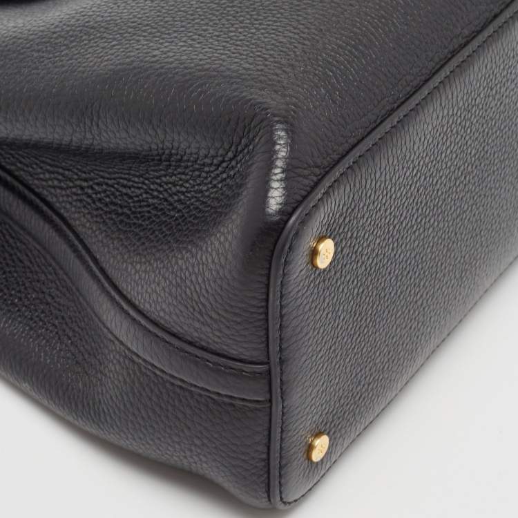 Pre Owned Tory Burch Black Leather Small Britten Satchel