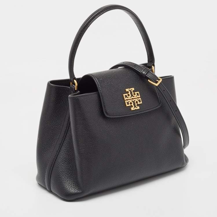 Pre Owned Tory Burch Black Leather Small Britten Satchel