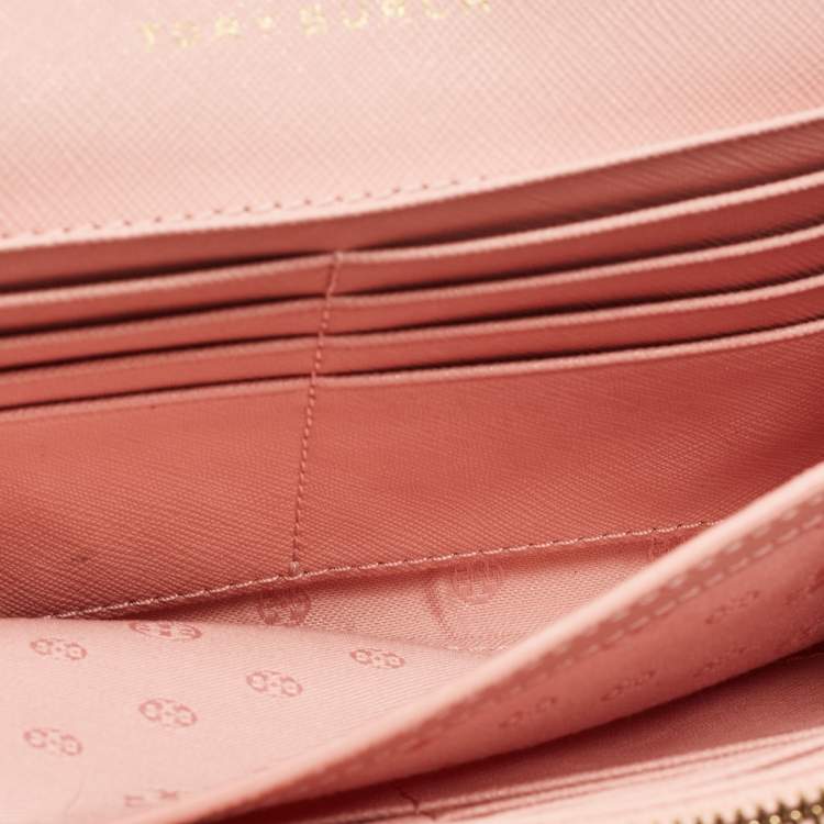 Pre Owned Tory Burch Light Pink Leather Robinson Chain Clutch 