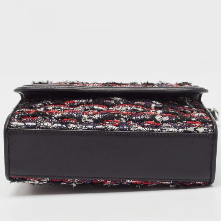 Pre Owned Tory Burch Multicolor Leather and Tweed Fleming Shoulder Bag