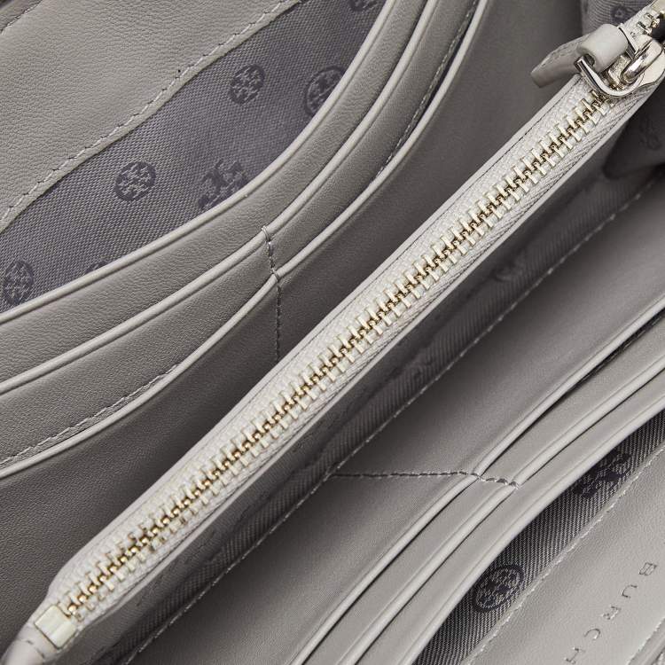 Pre Owned Tory Burch Grey Leather Alexa Continental Wallet