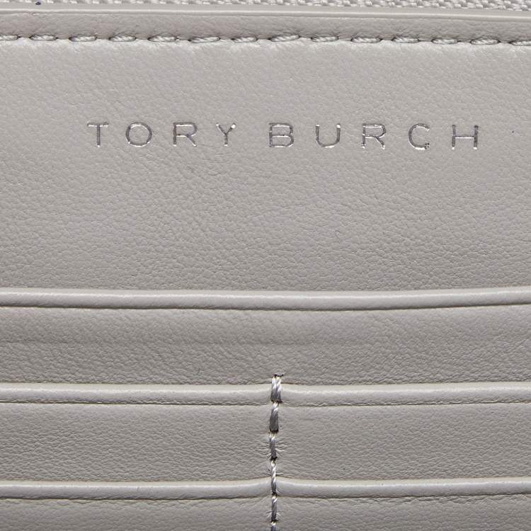 Pre Owned Tory Burch Grey Leather Alexa Continental Wallet