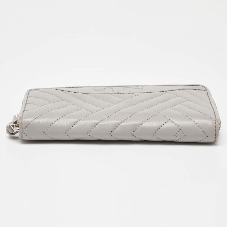 Pre Owned Tory Burch Grey Leather Alexa Continental Wallet