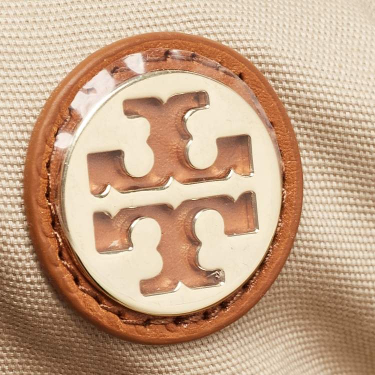 Pre Owned Tory Burch Brown Leather Bombe Tote