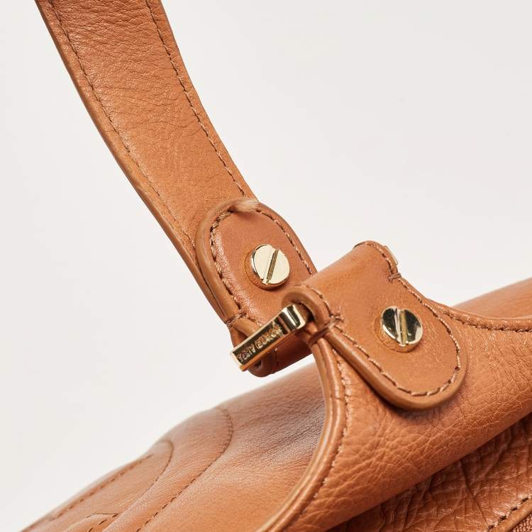 Pre Owned Tory Burch Brown Leather Bombe Tote