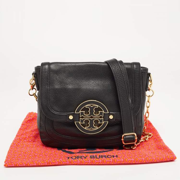 Pre Owned Tory Burch Black Leather Amanda Shoulder Bag