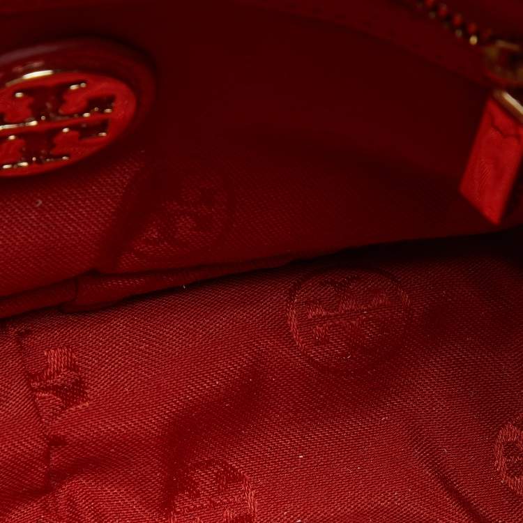 Pre Owned Tory Burch Orange Leather Camera Chain Bag