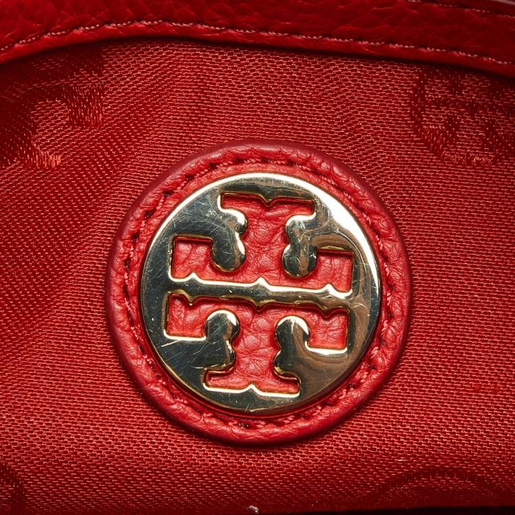 Pre Owned Tory Burch Orange Leather Camera Chain Bag