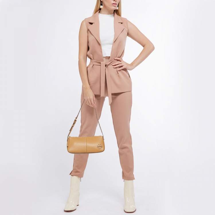 Pre Owned Tory Burch Beige Leather Mcgraw Shoulder Bag