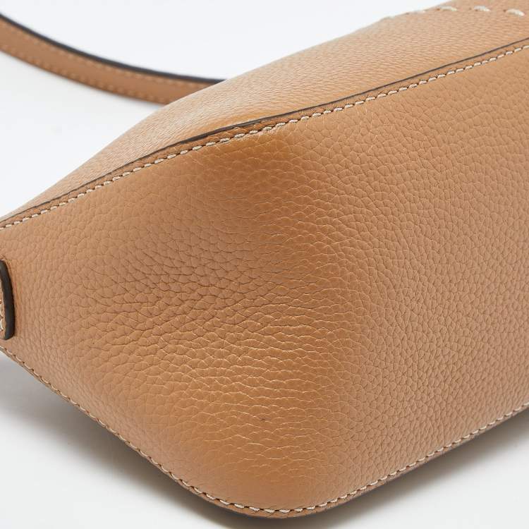 Pre Owned Tory Burch Beige Leather Mcgraw Shoulder Bag