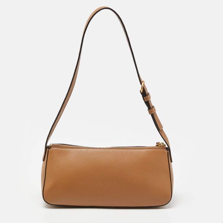 Pre Owned Tory Burch Beige Leather Mcgraw Shoulder Bag