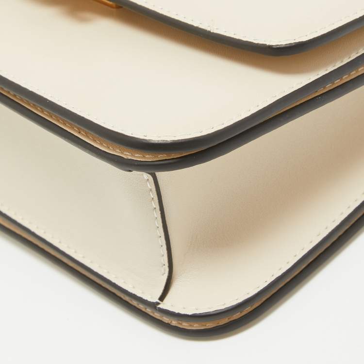 Pre Owned Tory Burch Light Beige Leather Small Eleanor Shoulder Bag